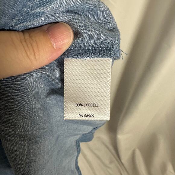 NWT Nurture by Westbound Flutter Sleeve Tiered Midi‎ A-line Dress Tencel 2X Blue - Picture 9 of 11